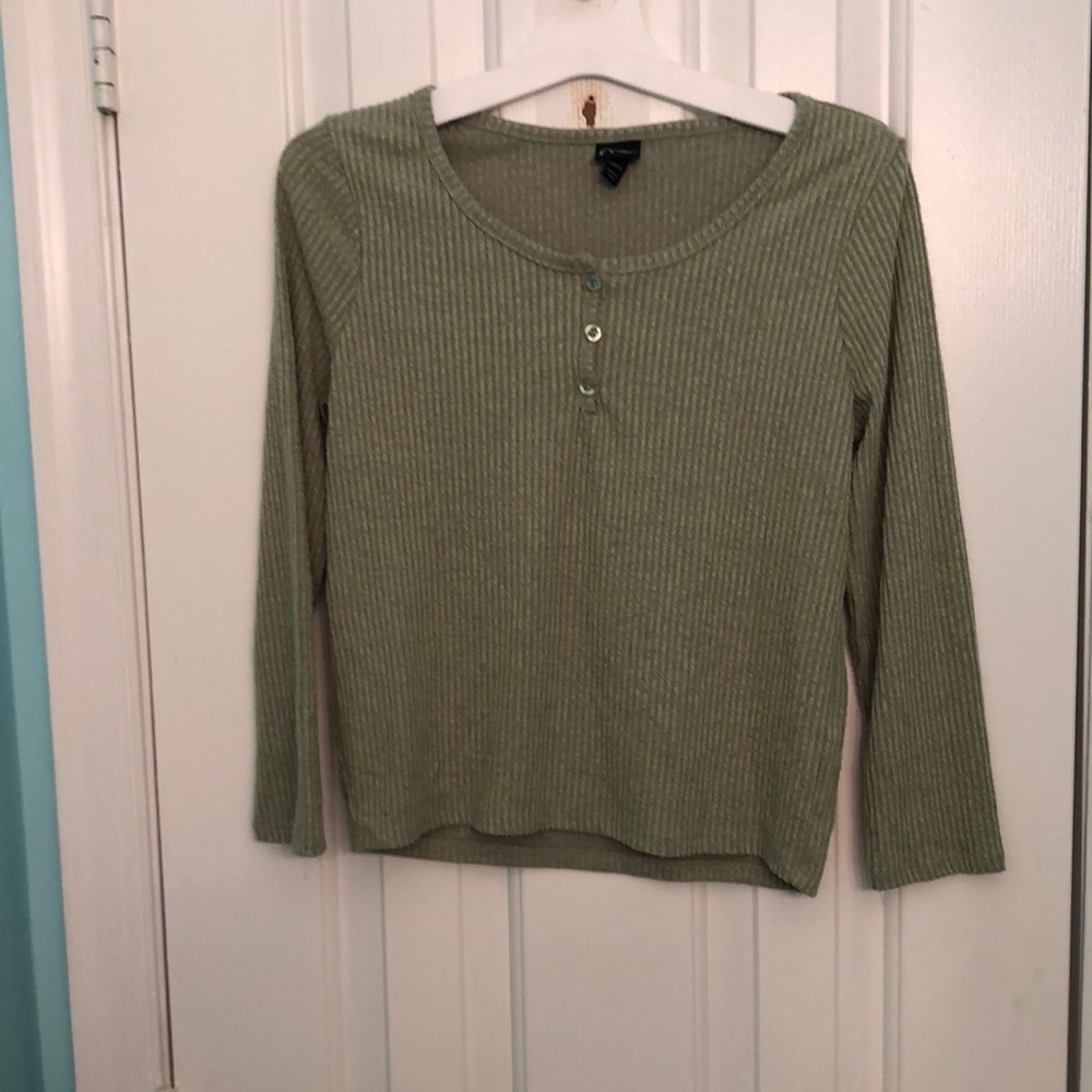 Olive green long sleeve shirt